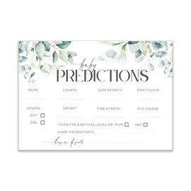 The Little Party Company Baby Shower Game - Pack of 10 Baby Botanical Prediction Cards (BSKENSINGTONPRED10)