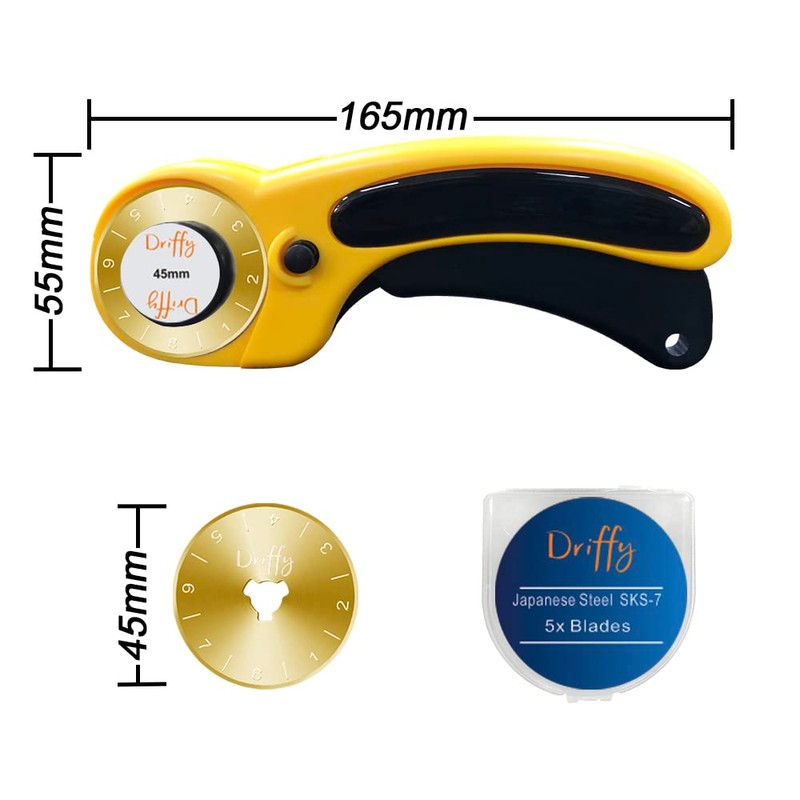 Rotary Cutter Blades 45mm Titanium 5-PACK - fits OLFA, Fiskars