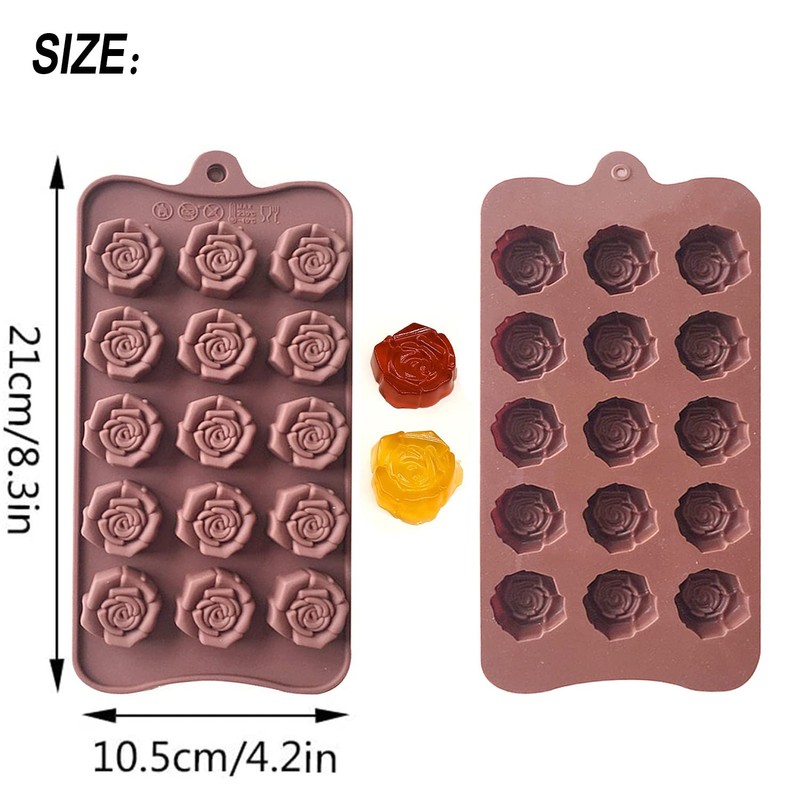 OMDBAGD 2 Pack Valentine's Day Silicone Molds Chocolate Candy Mold