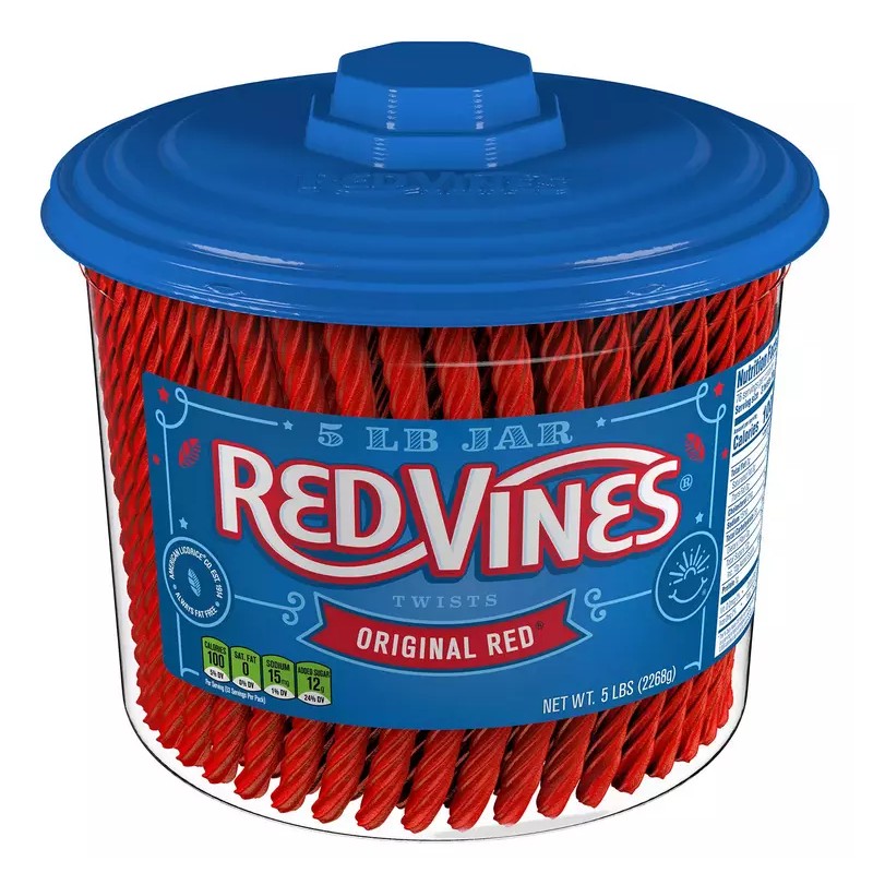 RED VINES Twists Original Red Licorice Bulk Candy Jar (5