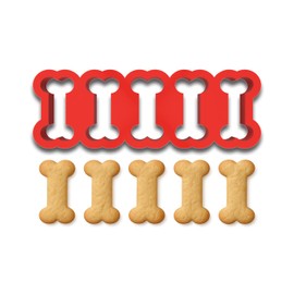 Mini Dog Bone Cookie Cutter Strip – 5 Bones (1" Each) – Perfect for Pet Treats & Baking