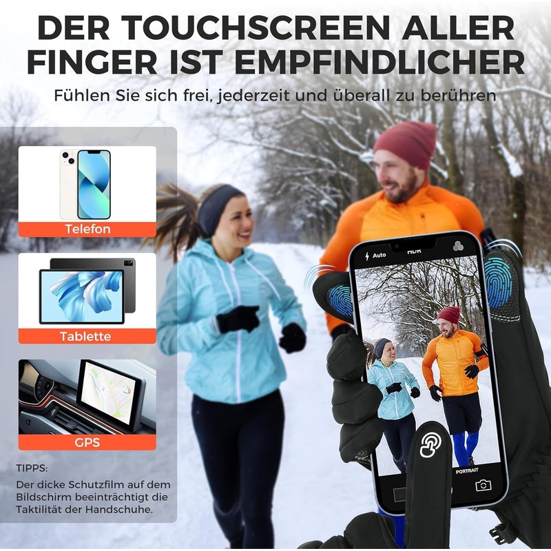 AURUZA Winter Touchscreen Gloves for Men and Women - Cycling,