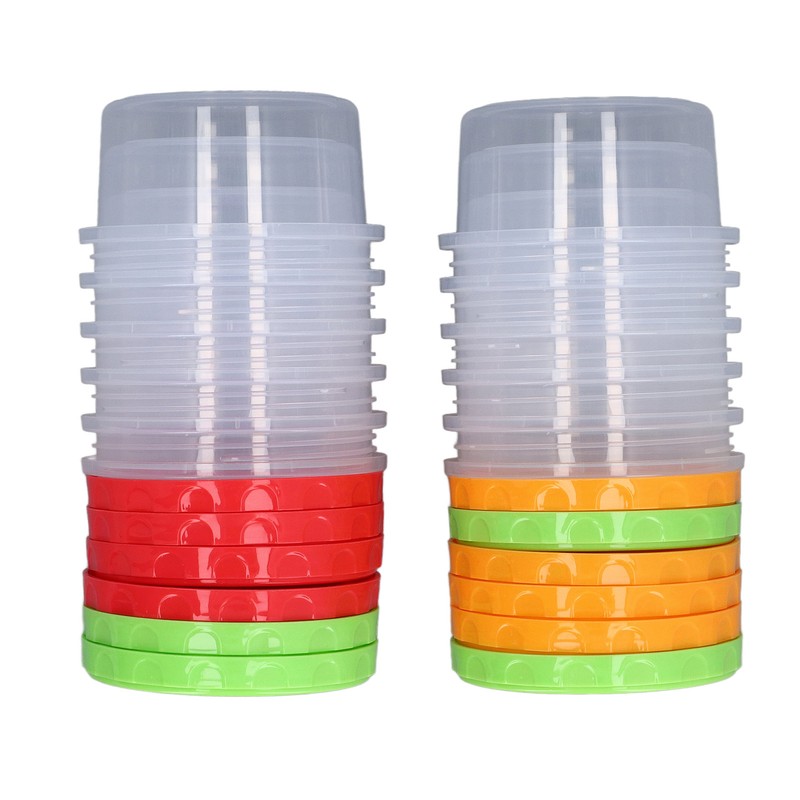 12 Sets 1 Cup Containers 8oz Stackable Reusable Round Plastic