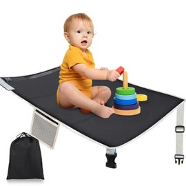Toddlers Portable Foot Rest Travel Bed Airplane Travel Accessories for Kids Hammock for Flights Leg Rest for Kids (Black)