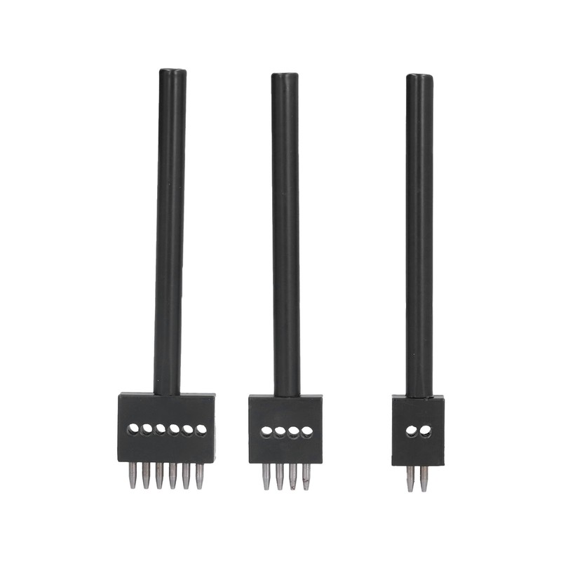 3Pcs Leather Perforated Tool Black Tooth Durable Quick Easy DIY