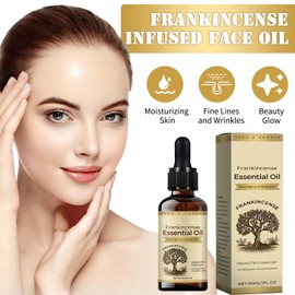 Weihrauchöl, Frankincense Oil for Face, Kommt mit 1 Massagestab, Feuchtigkeitsspendend, Reduziert Effektiv Feine Linien und Fältchen für Haut und Gesicht