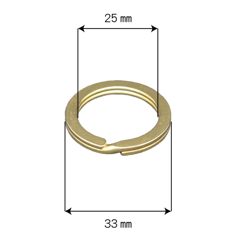 Double Ring Brass Key Holder Parts, Made in Japan, Solid