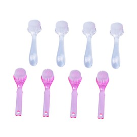 Vaguelly 8-Piece Round Head Nail Cleaning Brush Set Handle Grip for Fingernail Dust Removal for Manicure and Pedicure