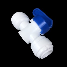 XINWOO Tube Quick Connector, 3/8" Tee Shut Off Valves Fittings Switch for Water Purifier Reverse Osmosis System,10 Pcs