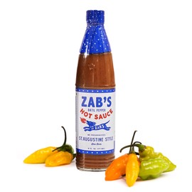 Zab's St. Augustine Style Craft Hot Sauce (6oz, 1 Pack), Naturally Sweet Heat & Signature Slow Burn from Datil Peppers, Gluten-Free, Vegan, Perfect for Pizza, Wings, BBQ, & More