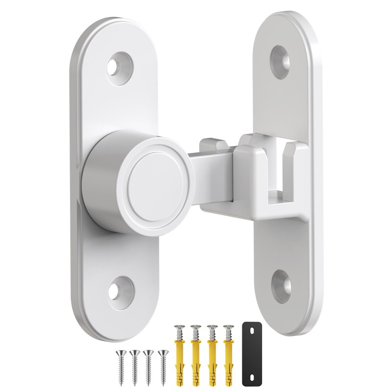 StickNGo Barn Door Locks, 90/180 Degree Right Angle Flip Gate