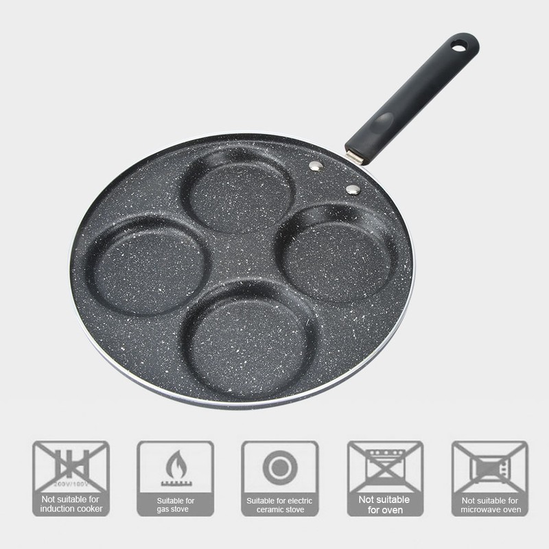 4 Holes Non Stick Coating Frying Pan Home Kitchen Cookware