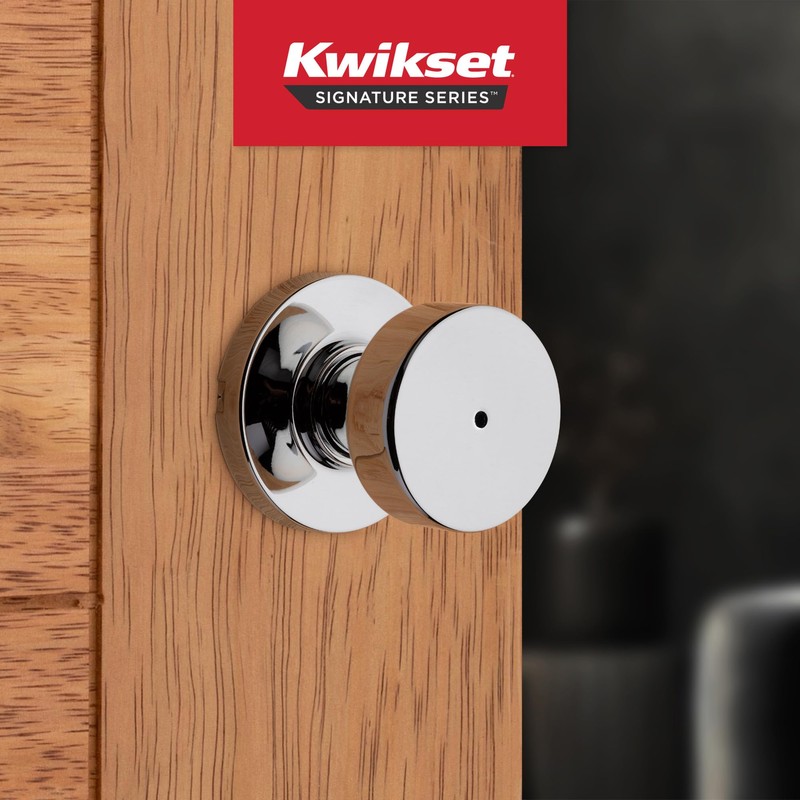 Kwikset Pismo Interior Privacy Door Knob with Lock, Door Handle