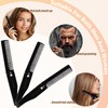 Black Folding Comb for Hair & Beard Grooming, Portable Pocket