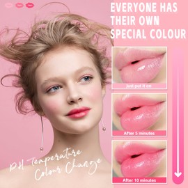 Desing Wish Set of 3 Flower Lipstick Set, Temperature-Sensitive, Colour-Changing Pink Magic Lipstick, Colour Changing Lipstick, Crystal Jelly Colour Changing Flower Lipstick, Lip Balm, Gift for Girls