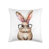 Cute Bunny Rabbit Wearing Glasses Costume Easter Girls Women Throw