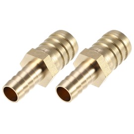 X AUTOHAUX 2 Pcs 19mm - 12mm Straight Shaped Barb Brass Hose Fitting Connector