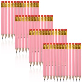 Zonon 48 Pieces Golf Pencils Half Pencils with Eraser Wedding Mini Pencils Short Small Pencils for Kids Bridal Shower School Office Writing Drawing Pocket (Pink)