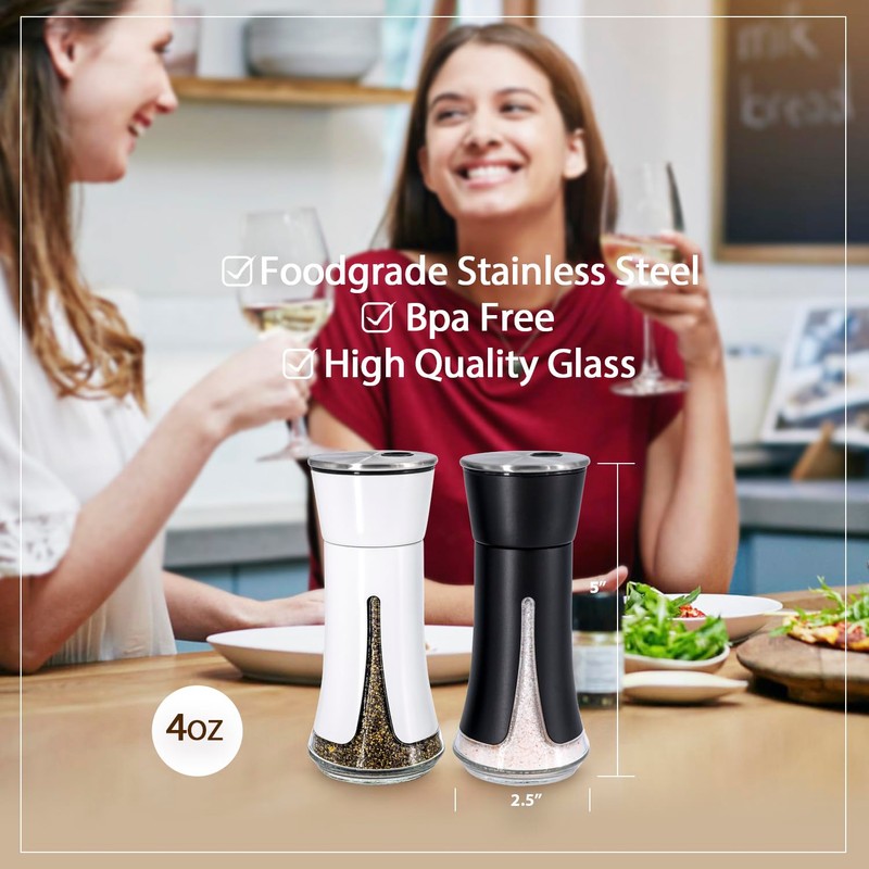 Aelga Farmhouse Salt and Pepper Shakers - Salt Shaker with