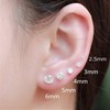 Sterling Silver Cubic Zirconia Solitaire CZ Stud Earrings with Screw