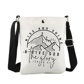 WCGXKO Bible Verse Gift Inspirational Thought Crossbody Bag Rise and Shine Give God Glory Christian Gift (God Glory Cro CA)