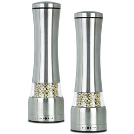 Daiilg 2PCS Stainless Steel Salt Pepper Grinder, Adjustable Coarse and Fine Sea Salt Grinder & Pepper Grinder, Spice Grinder