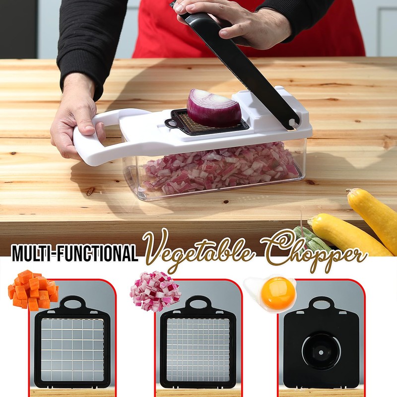 EatEx Vegetable Chopper with Container, Multifunctional Veggie Chopper Vegetable Cutter,