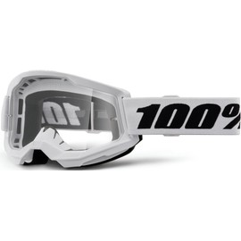 100% Strata 2 Youth MX Offroad Swimming Goggles White/Black with Clear Lenses