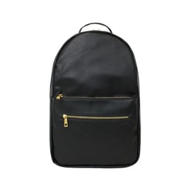 FAWN DESIGN Diaper Bag Backpack with Changing Pad, Faux Leather Black Backpack Diaper Bag with 4 Interior and 2 Exterior Pockets, Padded and Adjustable Straps for All Day Comfort, 15.5x11x5 inches