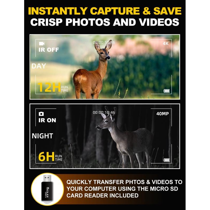 4K Night Vision Goggles - 5000mAh Rechargeable Infrared Binoculars with