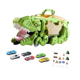 Perfeclan Verwandelbares Dinosaurierspielzeug, Kinder-Spielfahrzeug, lustiges tragbares Feinmotorik-Dinosaurier-Verschluckungsfahrzeug für Kinder im Alter von, Grün