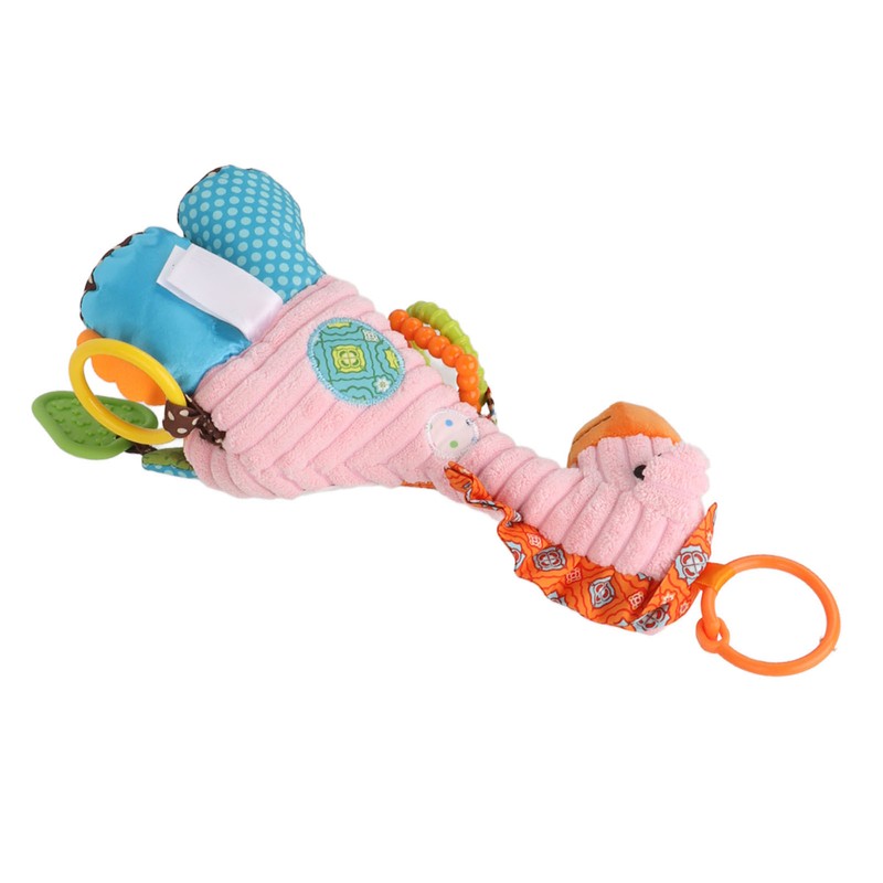 Infant Stroller Rattle Bell with Teether Mirror Cute Giraffe Plush
