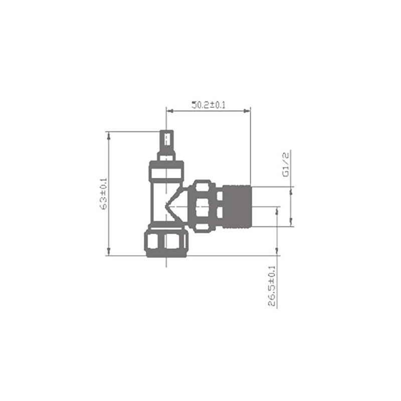 NRG 15mm Chrome Angled Manual Valve Towel Rail Designer Radiator