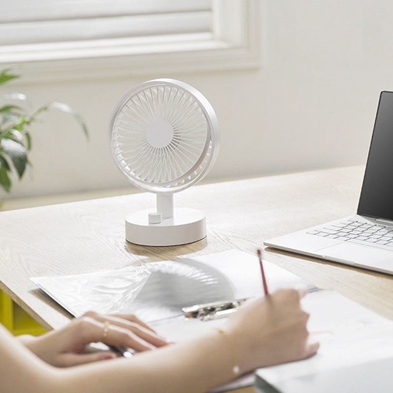 Desk Fan Strong Airflow Stepless Speed Quiet Portable Cooling Table