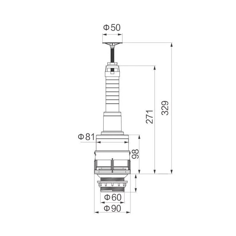 GROHE Kohler & Eljer Universal Top Button Flush Valve, 2
