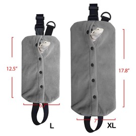 HAICHEN TEC Bearded Dragon Carrier - Adjustable Soft Bearded Dragon Travel Sling Reptile Carrier Chest Bag for Lizard Snake Hedgehog Gecko Small Animals Outdoor Walking Accessories (L,Grey)