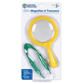 Learning Resources Magnifier & Tweezers - Fine Motor Toys for Kids Ages 3+ Science Toys for Kids, Magnifiers for Kids