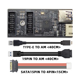 NFHK Type E or 19/20 Pin Header to USB 3.0 19/20 Pin Dual Port Female PCBA Type Adapter Splitter Hub 5Gbps