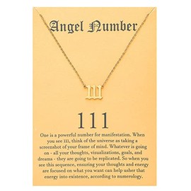 Angel Number 111 Choker Necklace Numerology Jewelry for Women Gold Tone