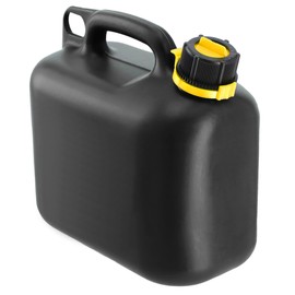 KADAX Fuel Canister, Petrol Can with Funnel, Reserve Canister for Petrol, Diesel and Other Hazardous Goods, Plastic Canister, Replacement Canister, Fuel Canister (6 L Black)