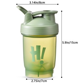 hzbaiyi Protein Shaker Bottle with Mixing Ball Leakproof Flip On Lid Plastic Workout Water Bottle Secure Drink Flip Cap Protein and Supplement Shaker 400ml