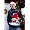 Mainfini Men Christmas Sweater Ugly Xmas Santa Jumper Travel Black