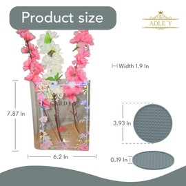 ADLE'Y - Book Flower Vase - Clear Acrylic Vase - Modern, Transparent, Rectangular, Flowers, Decorative, 6.2 x 6.2 x 7.87 inches