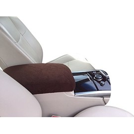 Auto Console Covers- Fits The Infiniti Q70 2013-2019 Center Console Armrest Cover Fleece Fabric - Brown