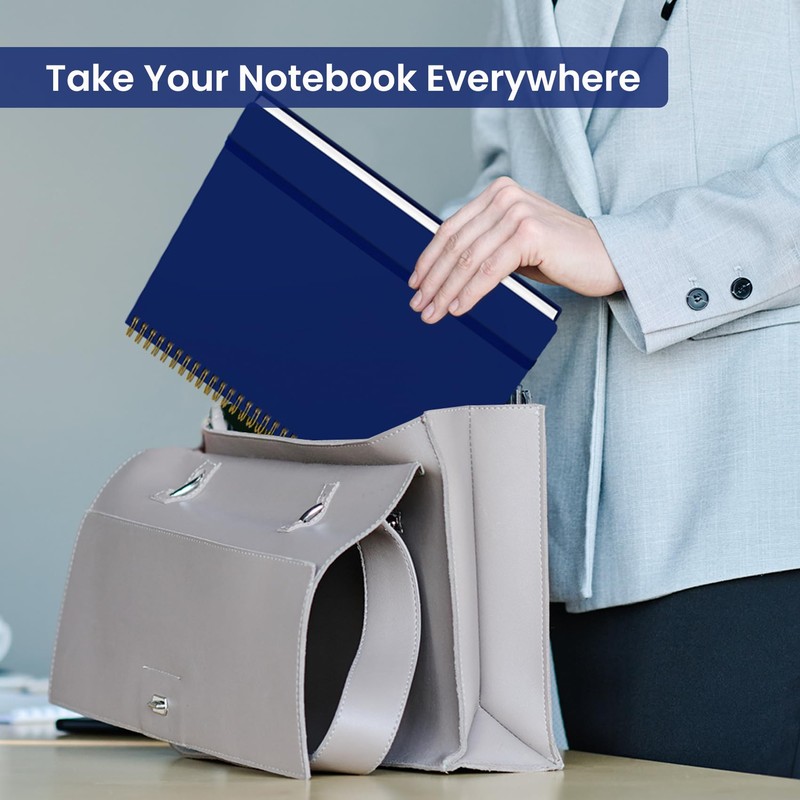Taja Spiral Lined Notebook, 8.5"x11" Notebooks for Work, Large A4