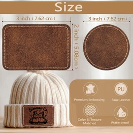 MAPRIAL 100 Pack Blank Leatherette Patches with Adhesive, Rustic Laser Engravable Faux Leather Patch for Hats Custom, Fabric Repair Sew, Engraving Materials, Gifts, DIY (Rectangle+Round)
