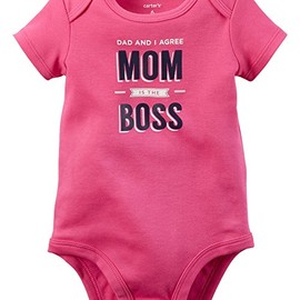 Carters Baby Clothing Outfit Girls Mom's The Boss Bodysuit Pink 6M
