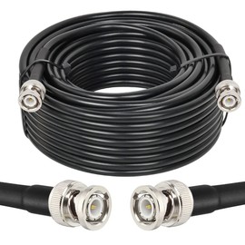 MOOKEERF BNC Male to BNC Male Cable 50ft,50 Ohm BNC Cable,Low Loss KMR240 Coaxial Cable with BNC Male to Male Connectors,BNC Antenna Coax Cable