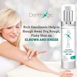 Dermlogic Locion corporal exfoliante - 12% acido lactico locion corporal. Proporciona una exfoliacion suave e hidratacion inmediata para reparar condi