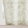 Lazzzy Floral Green on Beige Linen Kitchen Curtains, 26x36 inches,